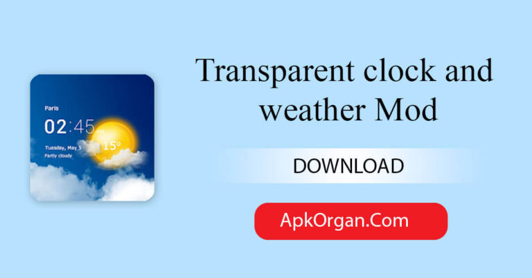 Transparent clock and weather Mod